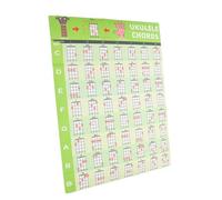 SUPVOX Ukulele Chord Chart Wall Sticker in Green Made of Sturdy Pvc with Glue, Featuring Chord Diagrams and Music Theory Learning for Teachers and Students, Ukulele Practice Accessory