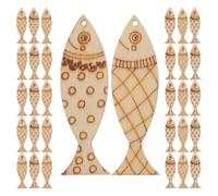 SUPVOX Unfinished Fish Shaped Wood Cutouts Mediterranean Style 100pcs for Crafts Wooden Decorations Great for Party Decoration and Kindergarten Projects