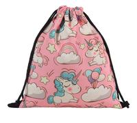 SUPVOX Unicorn Drawstring Party Favor Bag Drawstring Bag Fashion Polyester Closure Design Comfortable Outdoor Activities Unique Unicorn Pattern