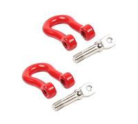 SUPVOX Universal Plastic Tow Hook U Shape Ring Front Car Tow Hook in Red Alloy with Adjustable Ring Design for Truck and Car Racing Style Easy Installation
