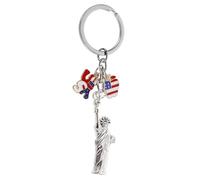 SUPVOX Usa Flag Keychain with Statue of Liberty Pendant, Delicate American Flag Keyring Accessory for Women, Souvenir Key Chain for Keys, Memorial Gift for Travel and Everyday Use