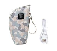 SUPVOX USB Portable Milk Bottle Warmer Sleeve with Quick Heating for Bottles Chic Camouflage Grey Insulated Cover for Newborn Essentials and Shower Gifts Random Color