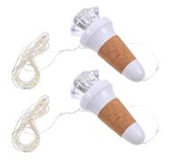 SUPVOX USB Rechargeable Diamond Party String Lights, 15 Warm White LEDs with 1 RGB Slow Flash Light, Wine Bottle Stopper Decoration for Indoor Nightlight and Festive Ambience (2pcs)