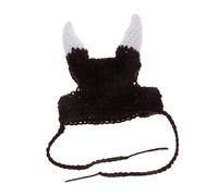 SUPVOX Viking Horn Pet Cat Hat Knitted Crochet Cap for Dogs and Kittens Charming Pirate Costume Accessory for Halloween Party and Cosplay Fits Pets