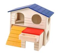 SUPVOX Villa Hamster Castle Large Wood House Hamster Hideout Toy for Small Pet Hide House for Guinea Pig Castle Rat Nest