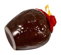 SUPVOX Vintage Ceramic Wine Storage Bottle 3-liter with Sealed Lid and Decorative Scarf, Antique Style Drink Jar for Home Brewing and Liquor Storage