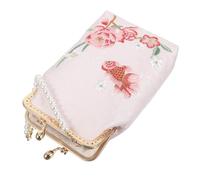 SUPVOX Vintage Chinese Embroidered Brocade Crossbody Handbag for Women, Ethnic Floral Shoulder Bag with Peony Pattern, Retro Style Messenger Purse for Evening and Casual Use