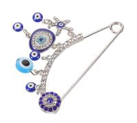 SUPVOX Vintage Evil Eye Brooch Pin with Blue Rhinestones and Star Shape, Zinc Alloy Material, Compact and Easy to Carry, for Shawl or Handbag Accessories and Wedding Brooch Occasions