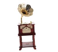 SUPVOX Vintage Mini Gramophone Music Box Retro Phonograph Shape Music Box for Home Decor Unique for Loved Ones Charming Vintage Tunes Elegant Tabletop Ornament
