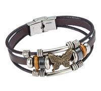 SUPVOX Vintage Punk Metal Butterfly Multilayer Cuff Bracelet for Women, Bohemian Goth Layered Wristband, Retro Aesthetic Jewelry Accessories for Casual and Party Wear