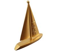 SUPVOX Vintage Solid Brass Sailboat Ornament for Home and Office Decor, Nautical Collectible Figurine, Small Feng Shui Boat Decoration for Living Room Table