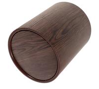 SUPVOX Vintage Wood Grain Trash Can with Swing Lid - Medium Walnut Plastic Waste Bin for Office, Bathroom, Kitchen - Large Capacity Farmhouse Style Paper Basket for Home and Hotel