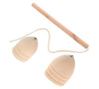 SUPVOX Vintage Wooden Spinning Tops Handcrafted Traditional Physics with Wand for Adults Outdoor Family Fun Entertainment Wooden Game