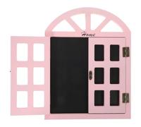 SUPVOX Vintage Wooden Window Chalkboard Message Board Small Size Pink Frame for Home and Restaurant Wall Decor Reusable Retro Style