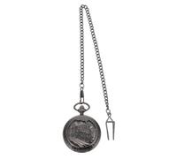 SUPVOX Vintage Zinc Pocket Pattern with Hollow Mechanical Watch Case Alloy and Hanging Chain, Quality-Assured Black Necklace Watch Pendant for Suitable Clothing Decor Accessories