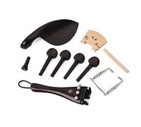 SUPVOX Violin Tailpiece Full Size Violin Repair Kit Ebony 15pcs Set Standard Clamps Endpin Tail Gut Pegs Accessories Wooden Bridge