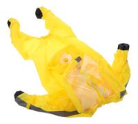 SUPVOX Waterproof Dog Raincoat with Leash Holder and Full Coverage Design, Small Size Yellow Puppy Rain Jacket with Foot Covers for Outdoor Walks and Rainy Weather
