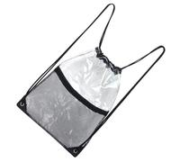 SUPVOX Waterproof Toiletry Bag Drawstring Beach Backpack 34x45cm Black Large Capacity Travel Bath Organizer Shower Tote Bag