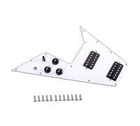 SUPVOX White 3-layer Electric Guitar Pickguard with Anti-scratch Plate and 2 Humbucker Pickups