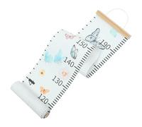 SUPVOX White Butterfly Growth Chart Wall Hanging Height Wall Ruler for Kids Measuring Height Removable Wooden Frame and Canvas Paper Suitable for Kids Room and Classroom Decor