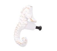 SUPVOX White Drawer Knob Decorative Sea Horse Shape Single Hole Iron