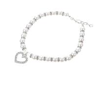 SUPVOX White Pearl Pet Dog Collar Puppy Necklace Lightweight Fashion Accessory for Small Dogs Comfortable Fit Decorative Pet Collar for Photography and Daily Wear