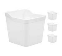 SUPVOX White Pegboard Pencil Holder, 4pcs Abs Hanging Pegboard Cups and Bins with Hooks, Easy to Hang, Deformation-Resistant, Workbench Organizer for Craft Room and Office Storage