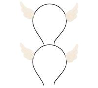 SUPVOX White Wings Easy to Put on for Women 2pcs Lightweight Fabric Headband Wings Headdress Elegant Headpiece for Halloween Masquerade and Stage Performance