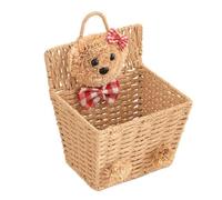 SUPVOX Wicker Hanging Storage Basket Cartoon Bear Design Made from Natural Branches with Open Design and Easy to Carry Features for Party Favor Storage and Boys and Girls Random Color