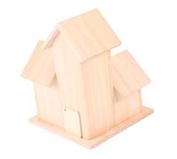 SUPVOX Wide Entrance Wooden Bird Nest with Three Rooms Natural Wood Birdhouse for Small Birds DIY Painting Craft and Outdoor Nesting Hut for Canaries Parrots