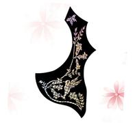 SUPVOX Wing Shaped Flower Bird Pattern Guitar Pickguard Self-adhesive PVC Sticker for Acoustic Guitar Black Background Protective Film Sturdy Material