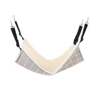 SUPVOX Winter Warm Cat Hammock Bed Medium Grey Plaid Hanging Pet Sleeping Nest for Small Animals Breathable Cloth with Thick Fleece Space-saving Cage Branch Installation Soft Cozy Pad for