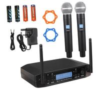 SUPVOX Wireless Microphone System Glxd4 Dual Channel Uhf Vocal Mic Beta58a Hands-free Wireless Mic for Stage Home and Outdoor Use Uk Power Plug