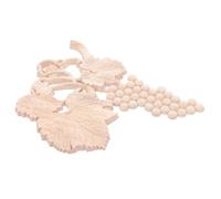 SUPVOX Wood Carved Applique Grape Design Unpainted Solid Wood Wall Decor Panels for Cabinet Frame Embellishment Suitable for Living Room Accent