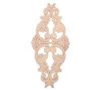 SUPVOX Wood Carved Cabinet Door Embellishments Versatile Application Easy Installation in Khaki, Fine European Style 22x10x0.8cm Unpainted Wooden Applique for Furniture Accents
