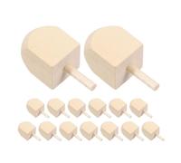 SUPVOX Wood Craft Dreidels 15Pcs Blank Wooden Spinning Tops for Hanukkah Party Decorations and Classroom Use