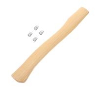 SUPVOX Wood Grip Handle Replacement with Anti-slip Natural Wood Material Short Handle for Repair Includes Round Wooden Wedges Easy to Install for Gardening and Outdoor Tools
