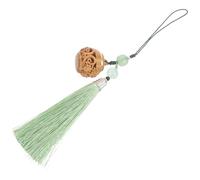 SUPVOX Wood Lotus Sachet Pendant Phone Chain Charm with Tassel
