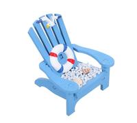 SUPVOX Wooden Beach Chair Mediterranean Style Micro Landscape Decor for Dollhouse Room Nautical Themed Ornament Seaside Model Furniture Design