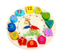 SUPVOX Wooden Beads Educational Clock for Boys Montessori Sorting Plaything with Cartoon Animal Design Early Learning Counting and Recognition Aid