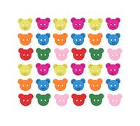 SUPVOX Wooden Bear Head Buttons Two Holes 0.71X0.59 Inch Hand-Painted Craft Buttons for Sewing Scrapbooking Hats Bags DIY Accessories