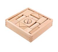 SUPVOX Wooden Blocks Toy Early Educational Beech Wood Building Set for Toddlers 22pcs Cognitive DIY Puzzle Box for Infant Learning and Development
