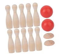 SUPVOX Wooden Bowling Indoor Outdoor Playset for Years Interaction Small Tabletop Bowling Safe for Family Games