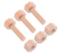 SUPVOX Wooden Building Blocks Screw and Nut Fine Motor Skills Construction Safe Wood Educational Model for Hand-eye Coordination and Bonding
