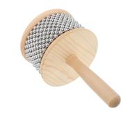 SUPVOX Wooden Cabasa Hand Percussion Instrument Sturdy Material and Elegant Design with Metal Beaded Chain and Cylinder for School Teaching and Personal Practice Sessions