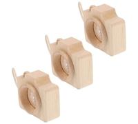 SUPVOX Wooden Camera Kaleidoscope Toy 3pcs Pack Vintage Khaki