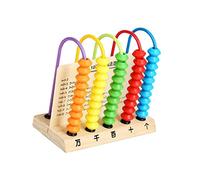 SUPVOX Wooden Educational Abacus Counting Beads for Colorful Rod Frame for Early Math Learning Sturdy Smooth Wood Montessori Calculation Game for Preschool