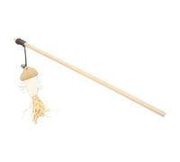 SUPVOX Wooden Fish Cat Teaser with Bell Indoor Play Exercise Stick | Linen Wrapping, Easy Gripping Handle, One Piece Set, for Cat and Kitten Interaction Random Color