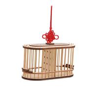 SUPVOX Wooden Grasshopper Cage Double Compartment Oval Portable Insect Storage Carrier for Breeding and Transport of Wild Crickets and Grasshoppers