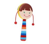 SUPVOX Wooden Hand-Cracking Drum Rattle for Boy Girl Plaything Lightweight Portable Early Educational to Exercise Hand Flexibility Smooth Edges Safe
